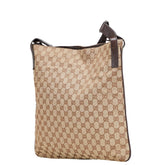 グッチ GGキャンバス ショルダーバッグ 122791 ベージュ ブラウン キャンバス レザー レディース GUCCI 【中古】